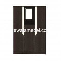 Lemari Pakaian 3 Pintu - GARVANI MAXIM 3P / Espresso - White Cream 